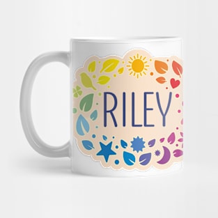 Riley name with colorful leaves Mug